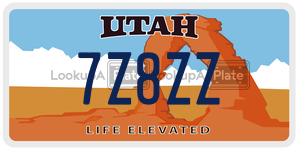 7Z8ZZ license plate in Utah