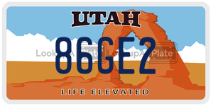 86GE2  license plate in UT