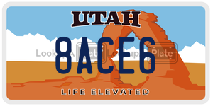 8ACE6  license plate in UT