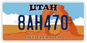 8AH470  license plate in UT