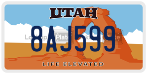 8AJ599  license plate in UT