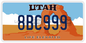 8BC999  license plate in UT