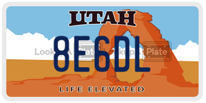 8E6DL  license plate in UT