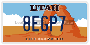 8EGP7  license plate in UT