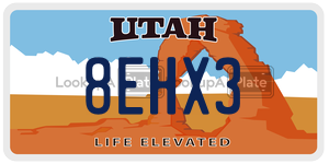 8EHX3  license plate in UT