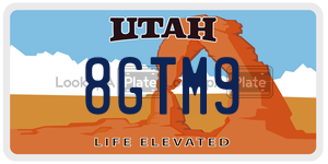 8GTM9  license plate in UT