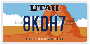 8KDH7  license plate in UT