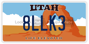 8LLK3  license plate in UT