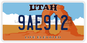 9AE912  license plate in UT