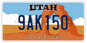 9AK150  license plate in UT