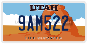 9AM522 license plate in Utah