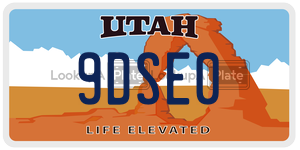 9DSE0  license plate in UT