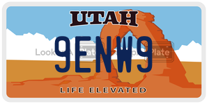 9ENW9  license plate in UT