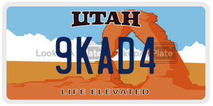9KAD4  license plate in UT