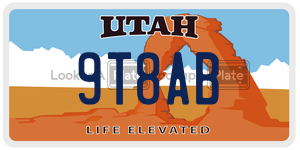9T8AB  license plate in UT