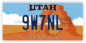 9W7NL  license plate in UT