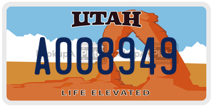 A008949  license plate in UT