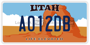 A012DB  license plate in UT