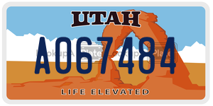 A067484 license plate in Utah
