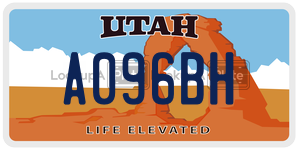 A096BH license plate in Utah