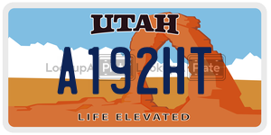 A192HT  license plate in UT