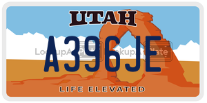 A396JE  license plate in UT