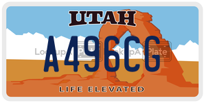 A496CG  license plate in UT