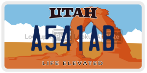 A541AB  license plate in UT