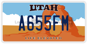 A655FM  license plate in UT
