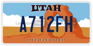 A712FH  license plate in UT