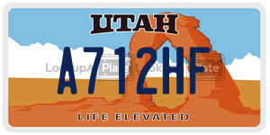 A712HF  license plate in UT