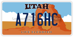A716HC  license plate in UT