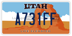 A731FF  license plate in UT