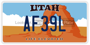 AF39L license plate in Utah