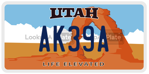 AK39A  license plate in UT