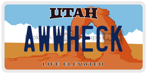 AWWHECK  license plate in UT