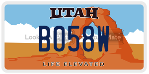 B058W  license plate in UT