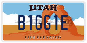 B1GG1E  license plate in UT