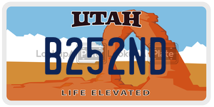 B252ND  license plate in UT