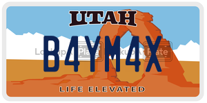 B4YM4X  license plate in UT