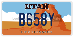 B658Y license plate in Utah