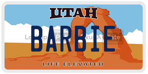 BARBIE license plate in Utah