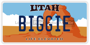 BIGGIE  license plate in UT