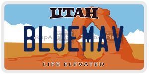 BLUEMAV  license plate in UT