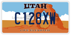 C128XW  license plate in UT