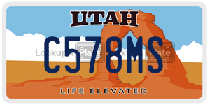 C578MS license plate in Utah