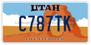 C787TK  license plate in UT