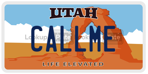 CALLME  license plate in UT