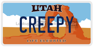CREEPY  license plate in UT