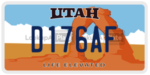 D176AF  license plate in UT